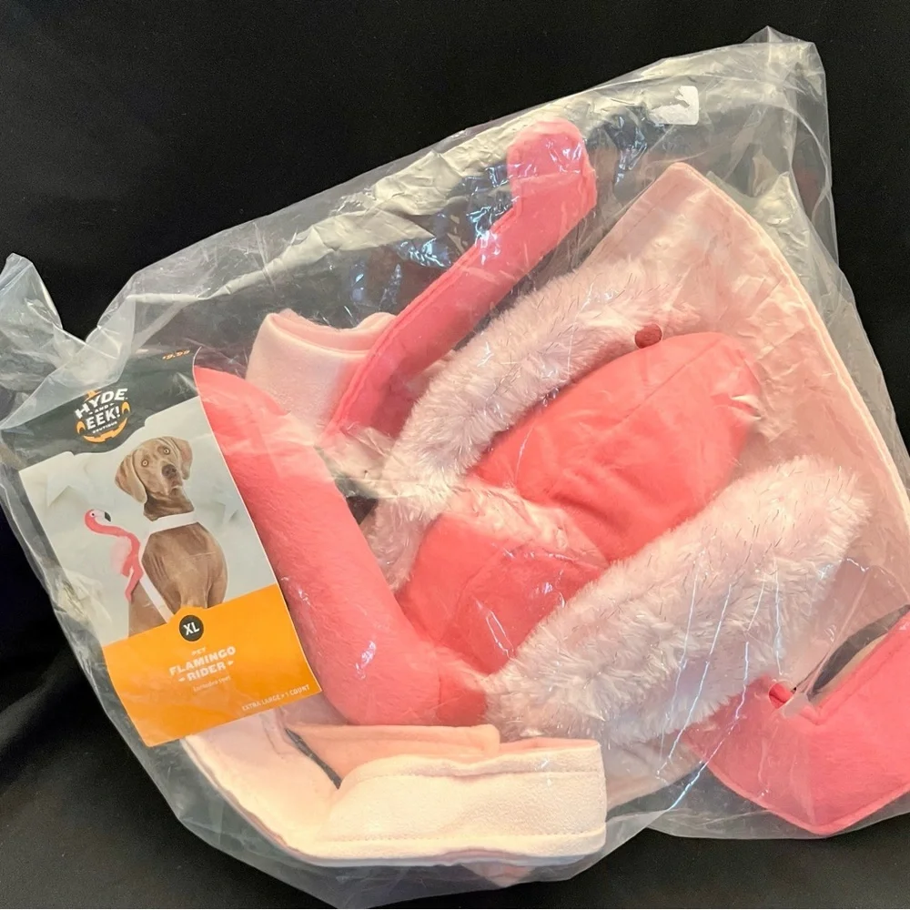 Hyde & EEK Flamingo Rider Dog Costume XL Halloween Pink Pet Apparel Outfit New